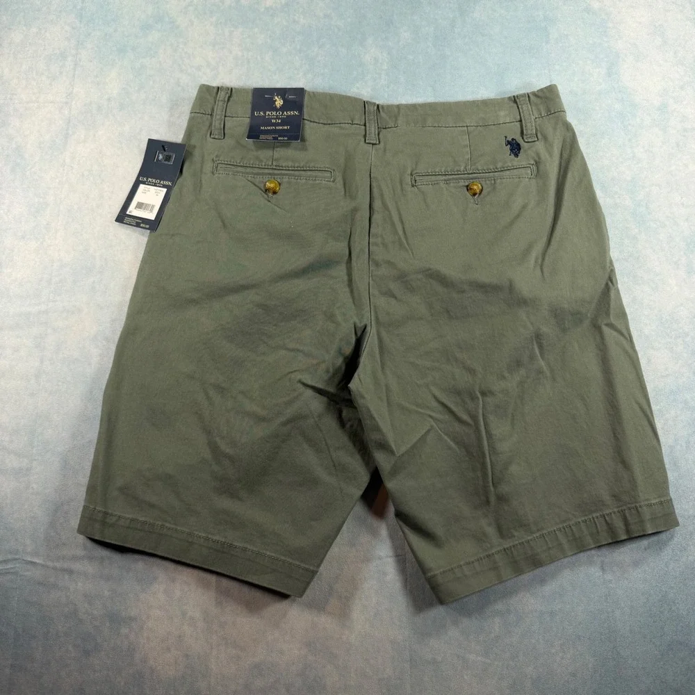 U.S. Polo Assn. Mason Shorts Mens 34 Green NWT Stretch Chino Casual MSRP $50